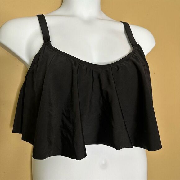 Torrid Women's Black Wireless Flounce Bikini Top Size 1X - Picture 1 of 11